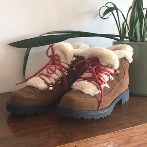 J. Crew Factory Faux Fur Lined Microsuede Boots